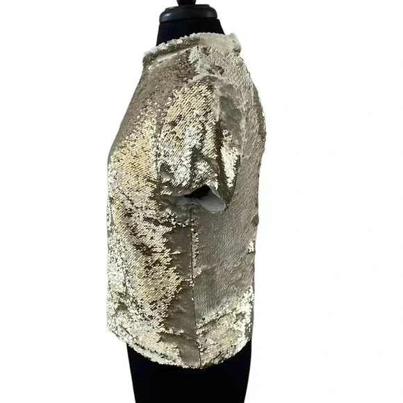 Anthropologie Hummingbird Sequin Open Back Blouse Size L - Picture 2 of 8